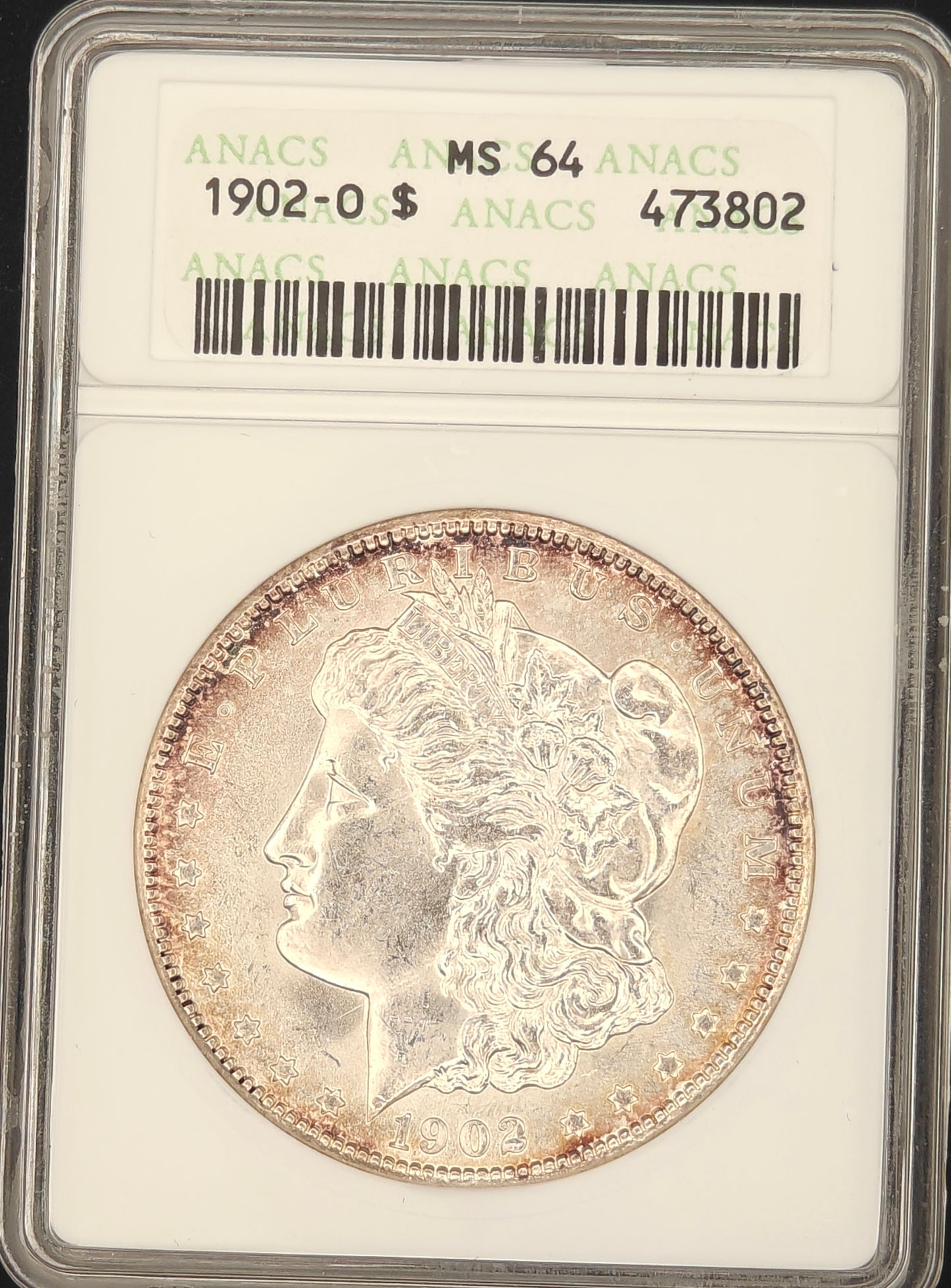1902-O Morgan Dollar MS-64 ANACS (Beautiful Toning)
