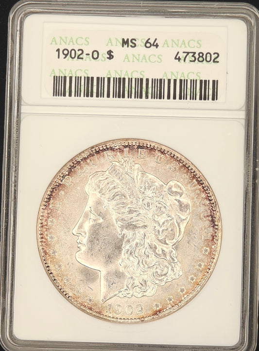 1902-O Morgan Dollar MS-64 ANACS (Beautiful Toning)