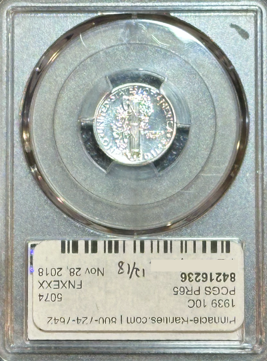 1939 PCGS Certified Proof 65 Mercury Dime