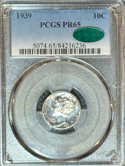 1939 PCGS Certified Proof 65 Mercury Dime