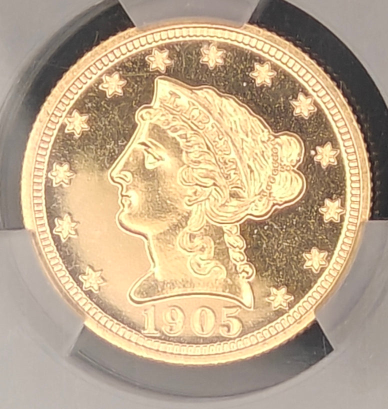 1905 Gold $2.50 Liberty Quarter Eagle PR-65 Cameo CACG