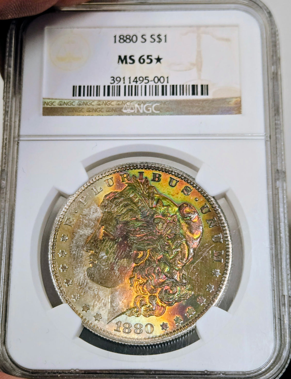 1880-S Morgan Dollar MS-65* NGC (Beautiful Toning)