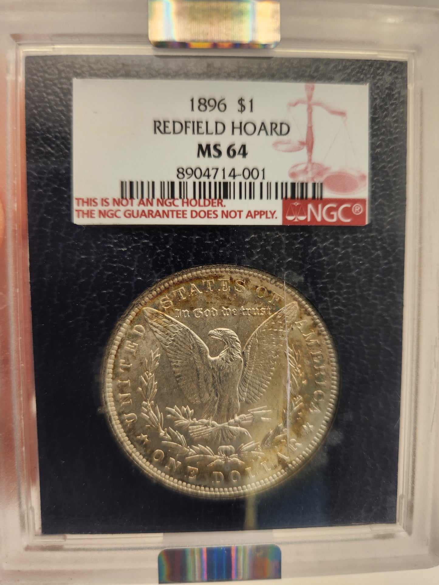 1896 Morgan Dollar MS-64 NGC (Redfield Hoard, Beautiful Toning)