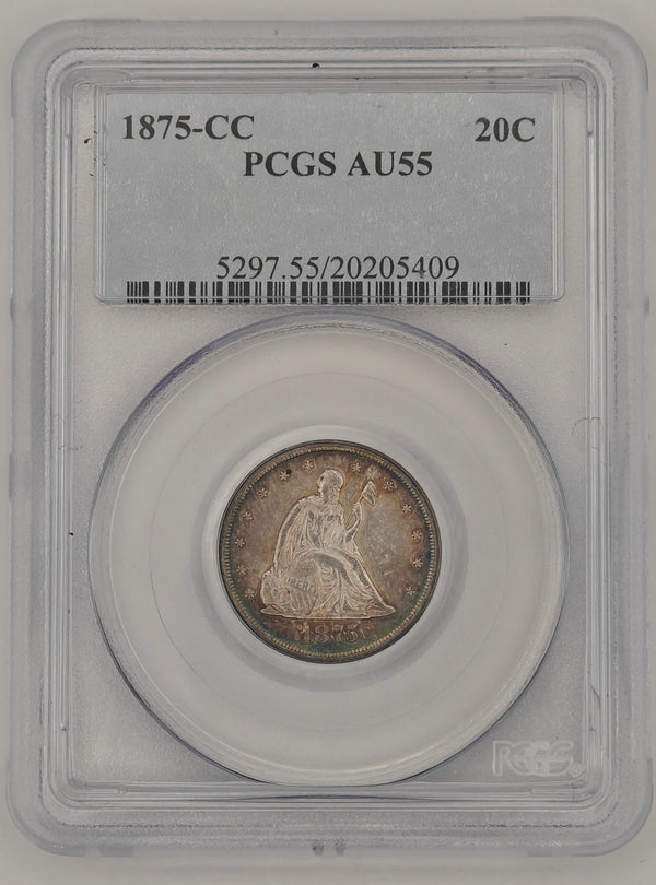 1875-CC Twenty Cent Piece AU-55 PCGS