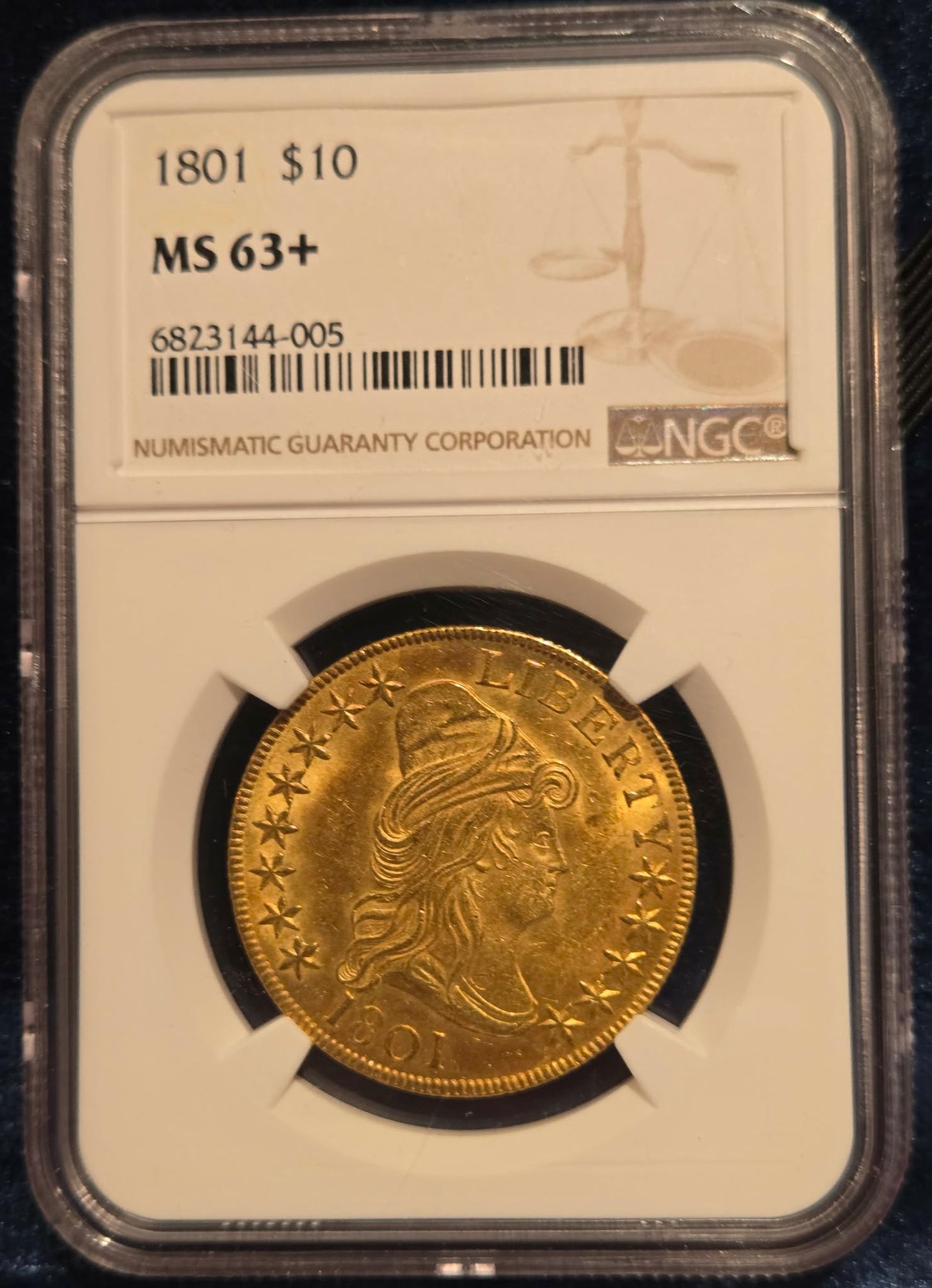 1801 $10 Gold Capped Bust Eagle MS-63+ NGC