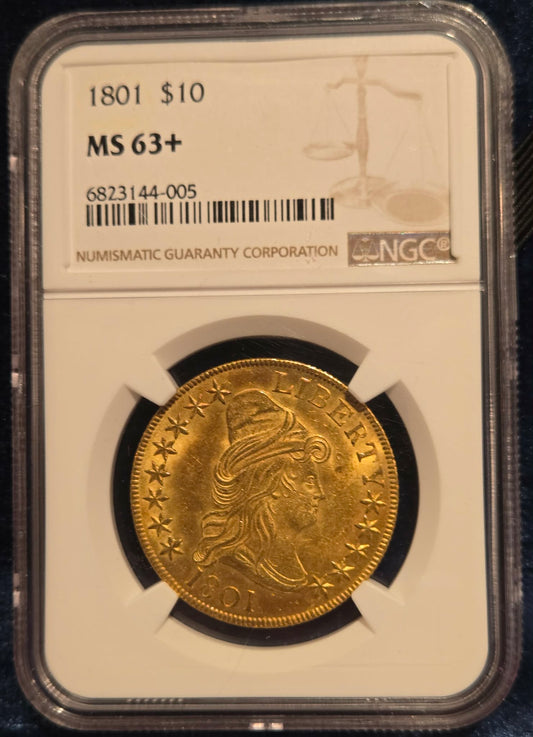1801 $10 Gold Capped Bust Eagle MS-63+ NGC
