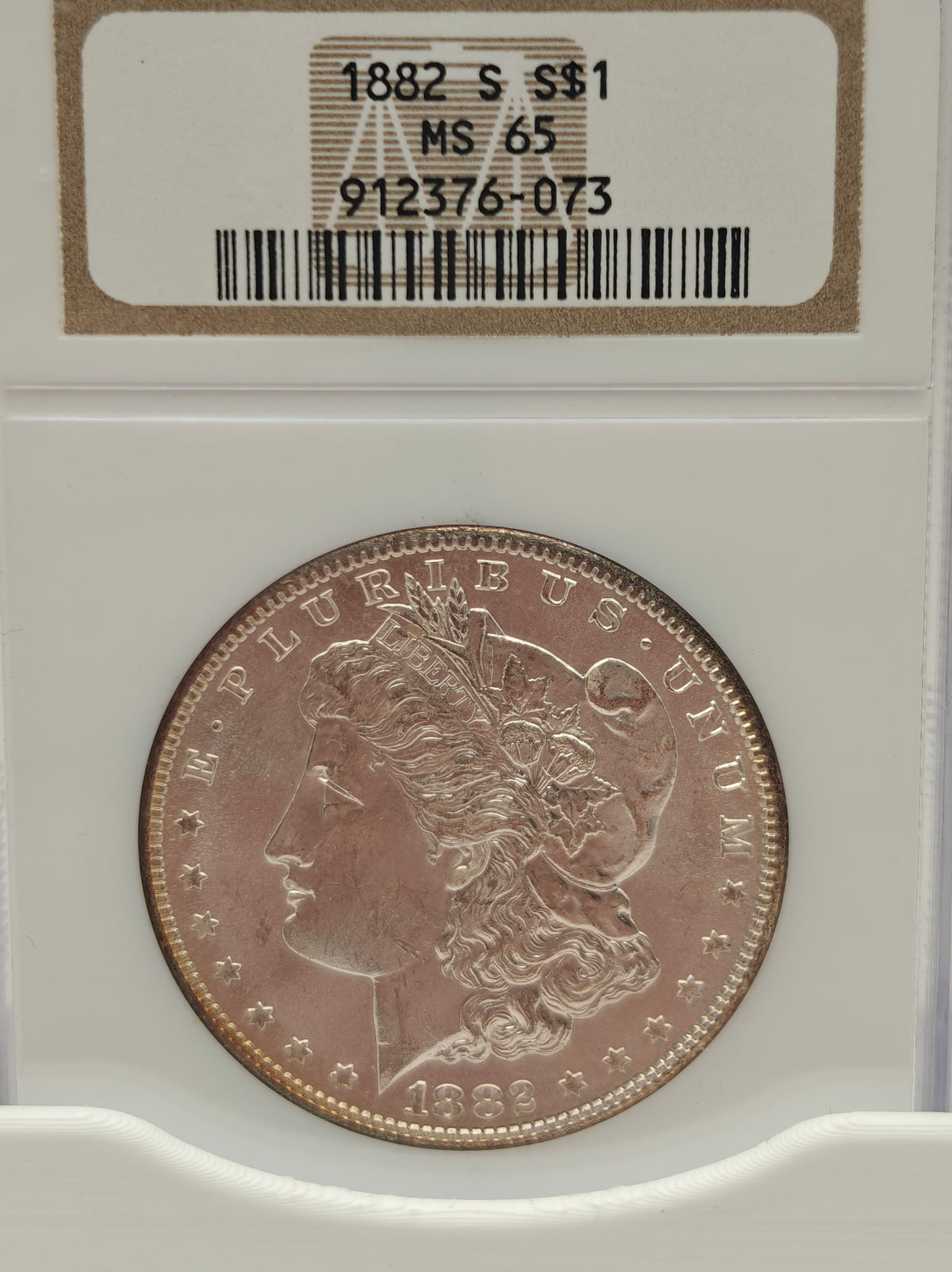 1882-S Morgan Dollar MS-65 NGC ( Beautiful Reverse Toning)