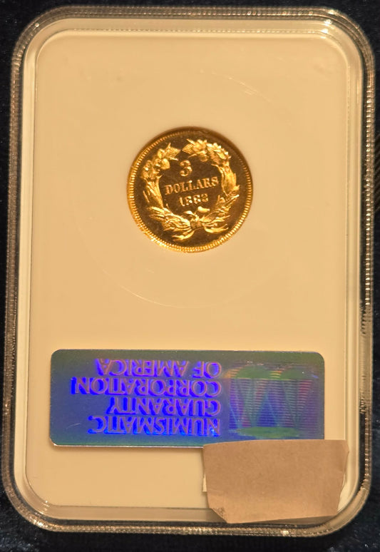 1882 $3 Gold Princess PF-64 NGC CAC