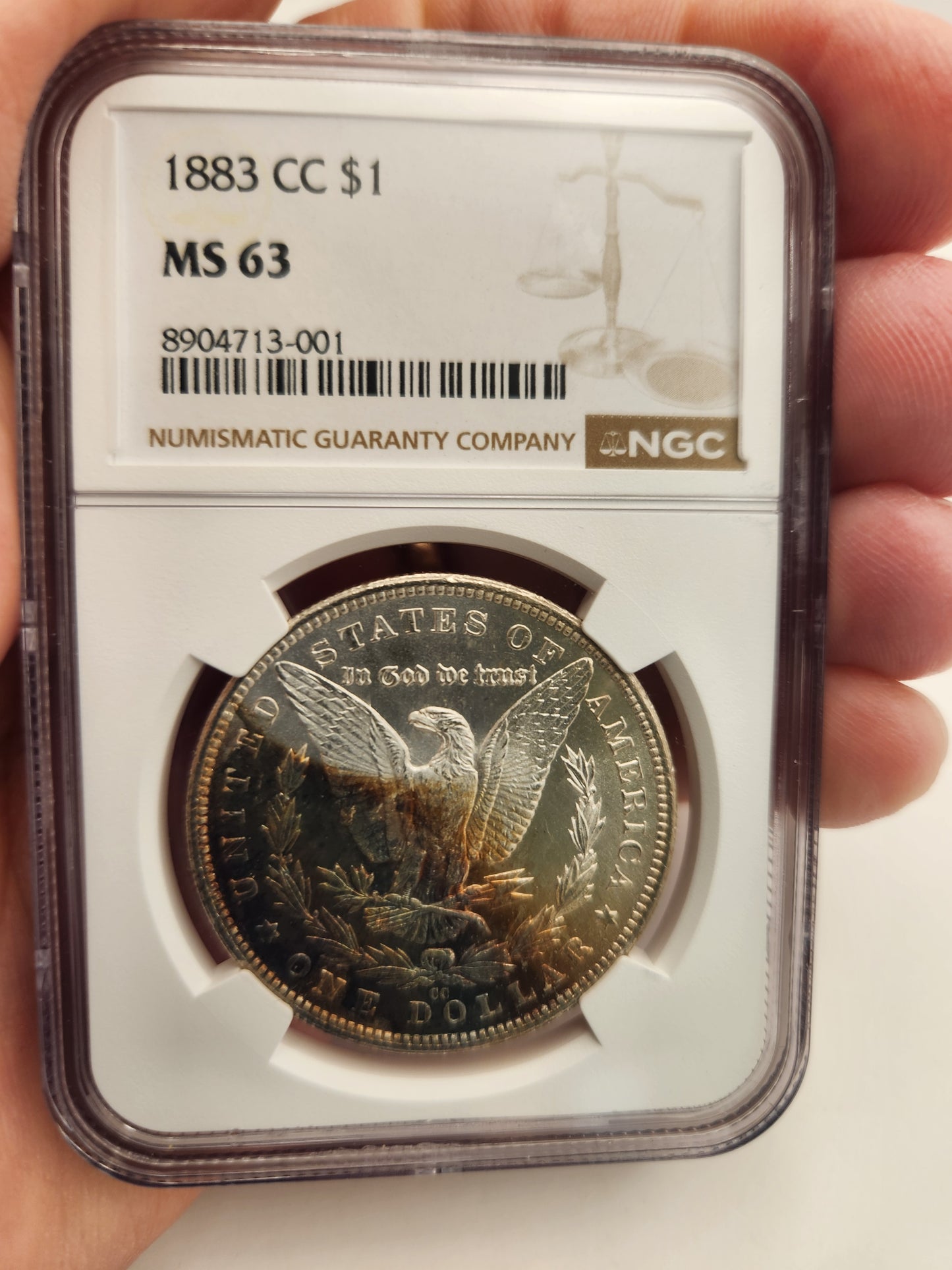 1883-CC Morgan Dollar MS-63 NGC (Beautiful Toning)