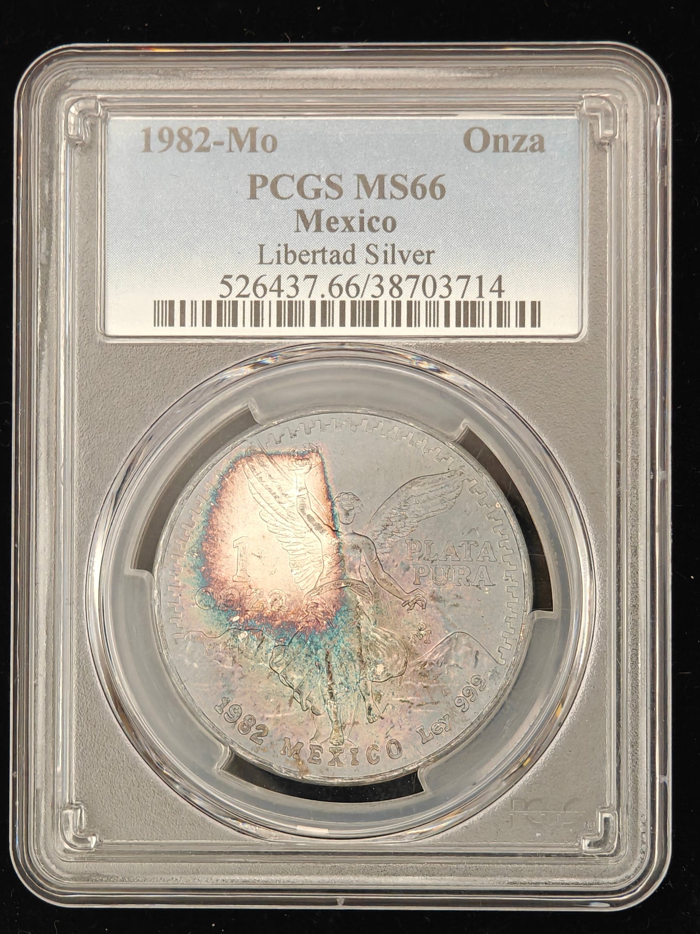 1982 1 oz. Silver Libertad MS-66 PCGS (Beautiful Toning)