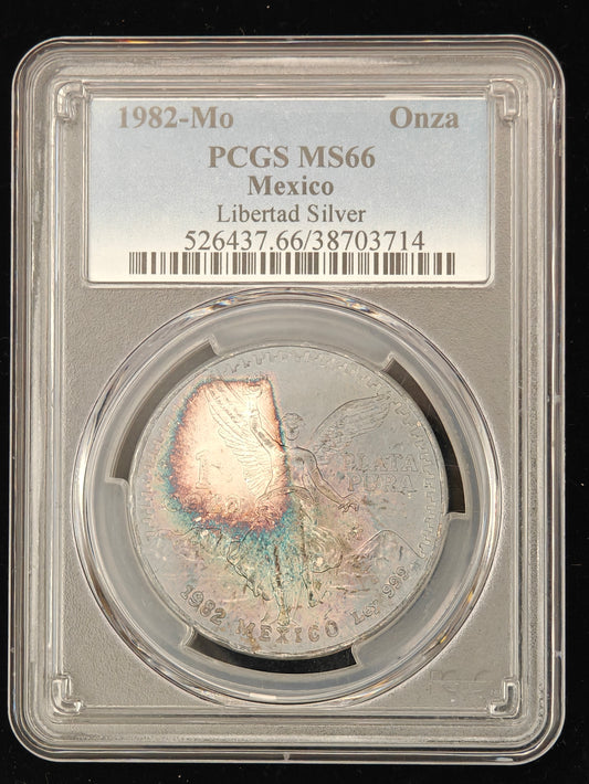 1982 1 oz. Silver Libertad MS-66 PCGS (Beautiful Toning)