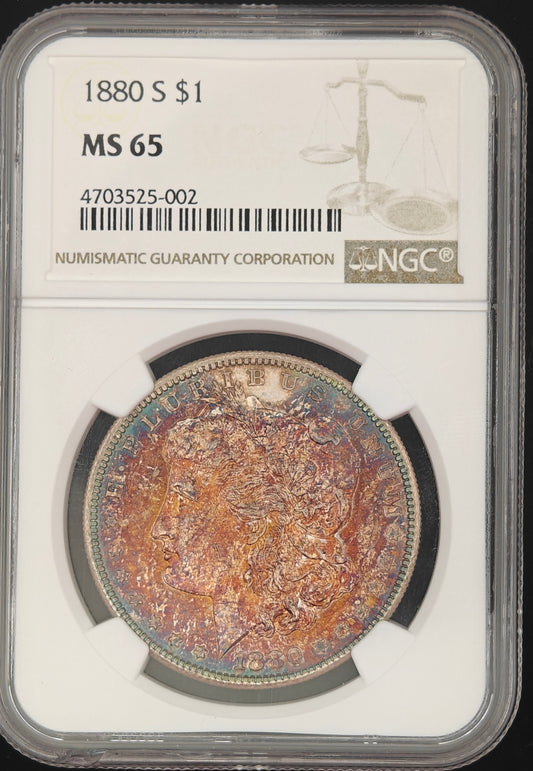 1880-S Morgan Dollar MS-65 NGC (Beautiful Toning)