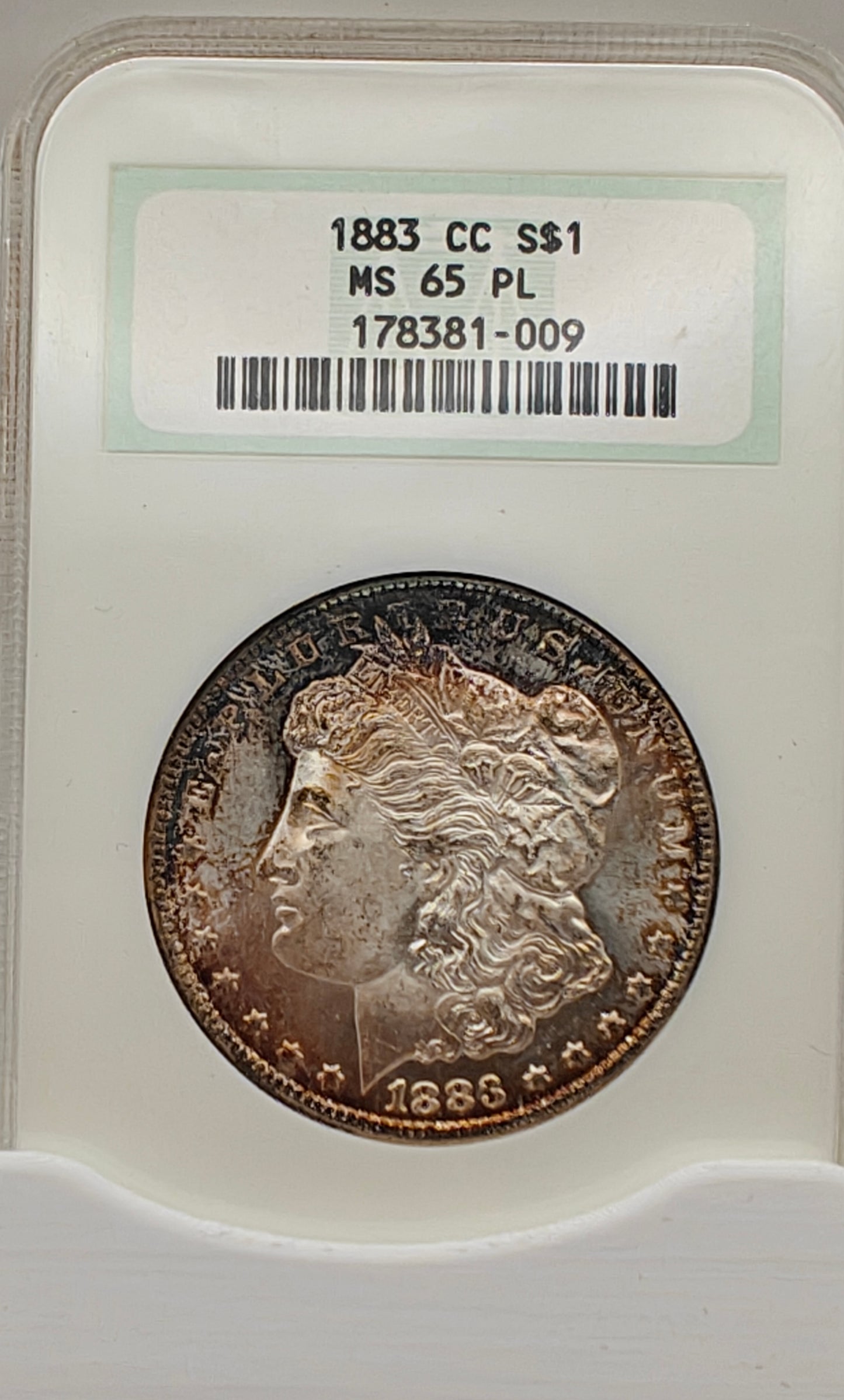 1883-CC Morgan Dollar PL MS-65 NGC (Beautifully Toned)