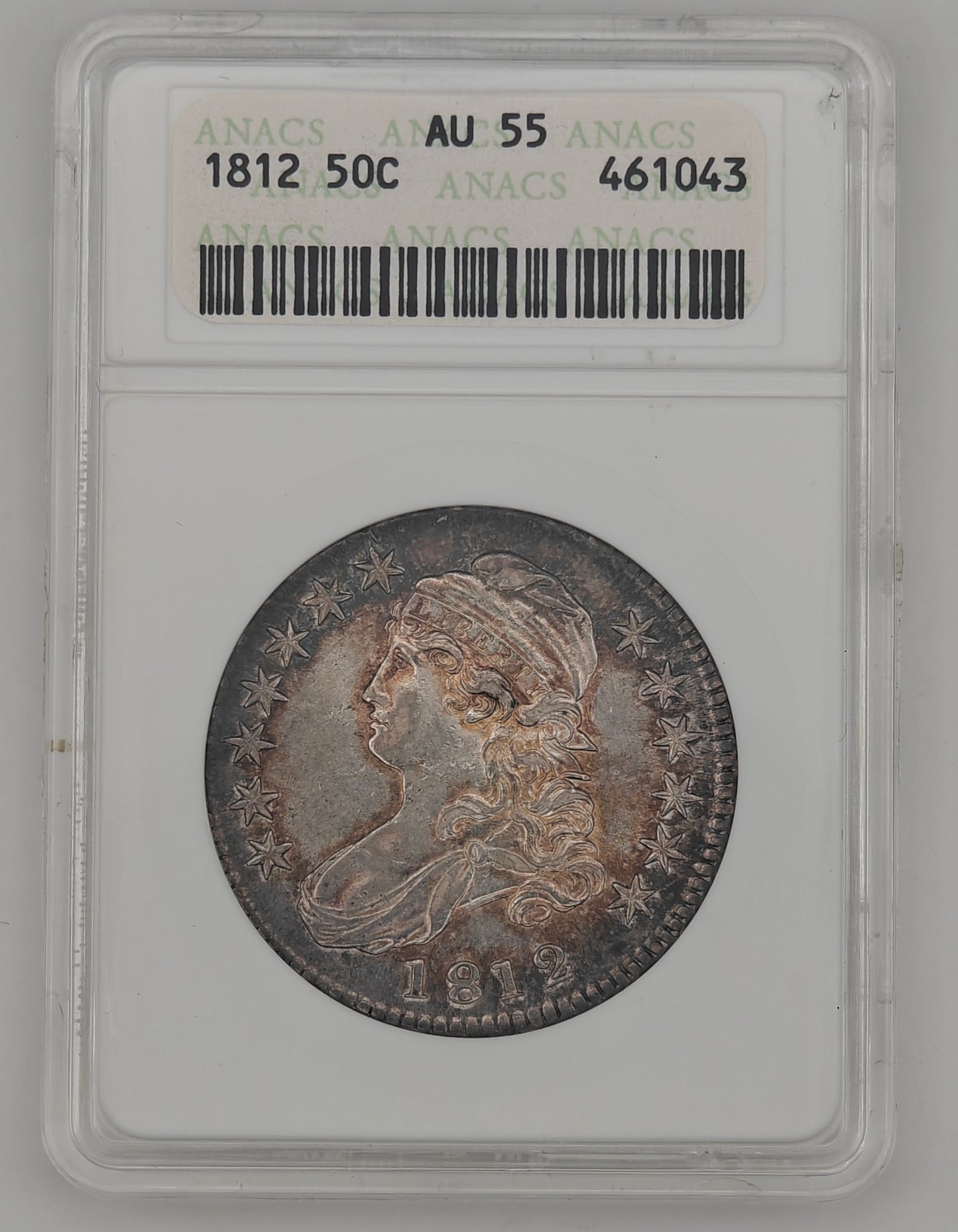 1812 Capped Bust Half Dollar AU-55 ANACS