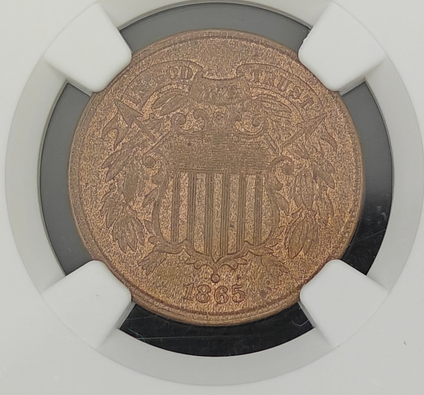 1865 Two Cent Piece MS-65 NGC (Red/Brown)