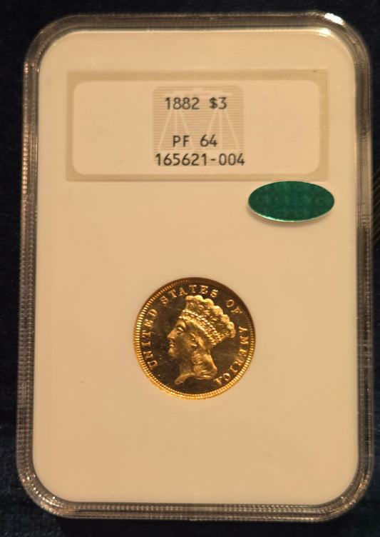 1882 $3 Gold Princess PF-64 NGC CAC