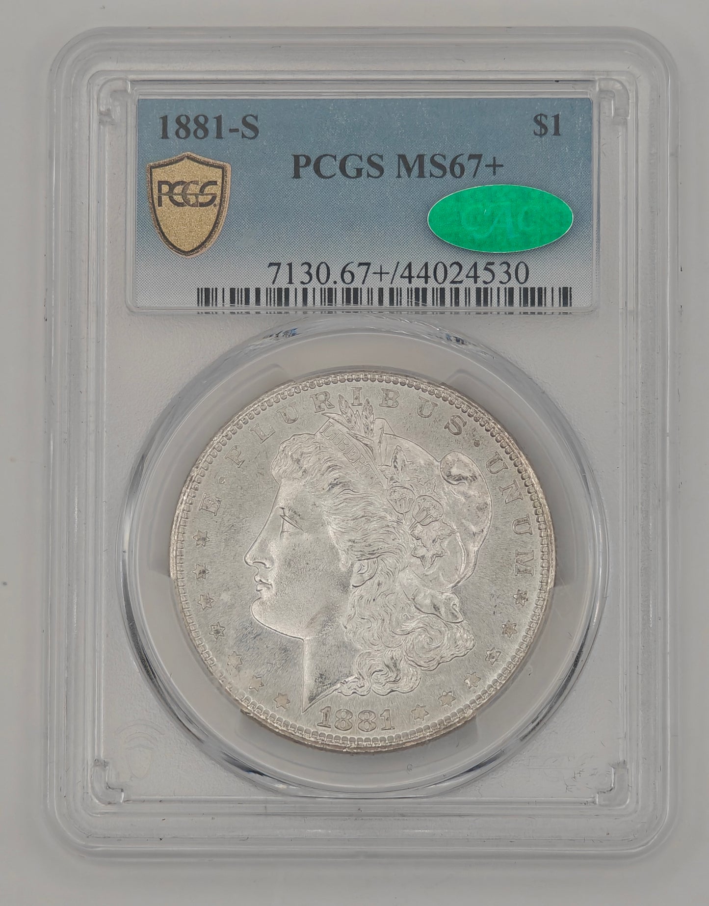 1881-S Morgan Dollar MS-67+ PCGS CAC