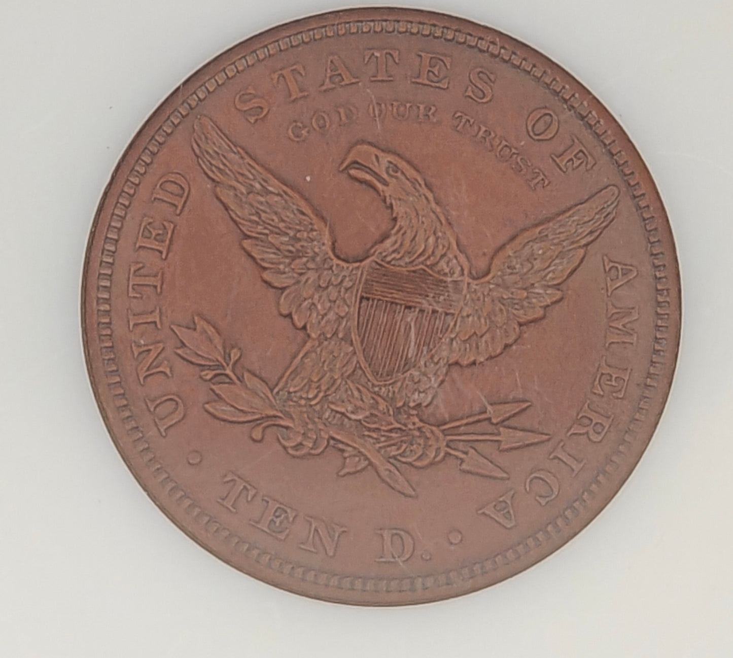 1863 $10 Pattern Liberty Eagle (J-352)  PF-63 NGC (Brown)