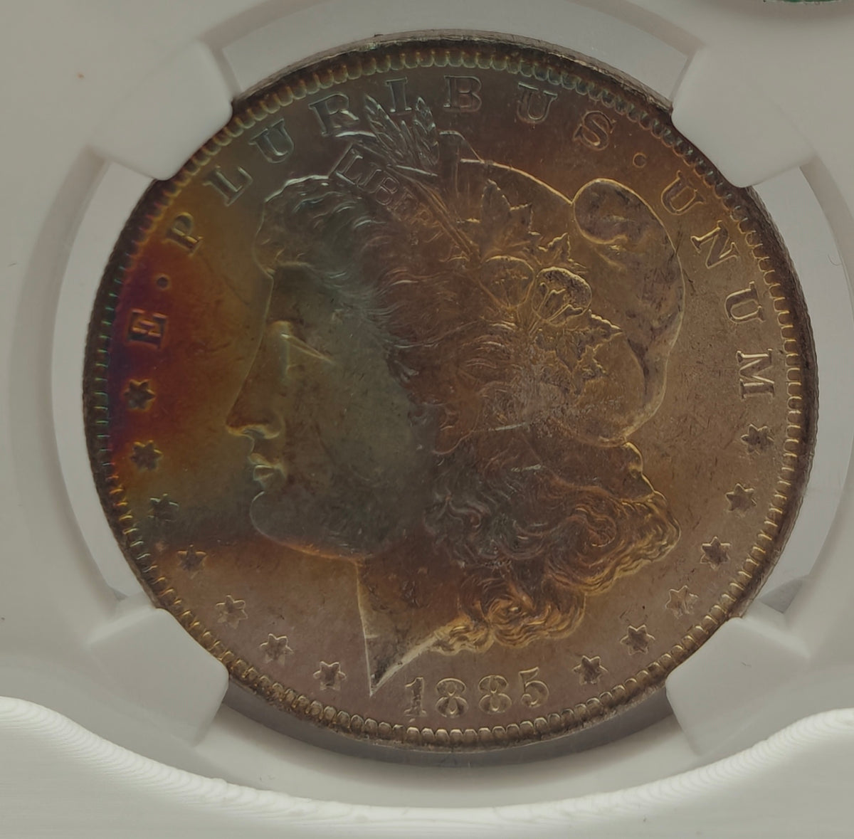 1885-O Morgan Dollar MS-64* NGC CAC (Beautiful Toning)