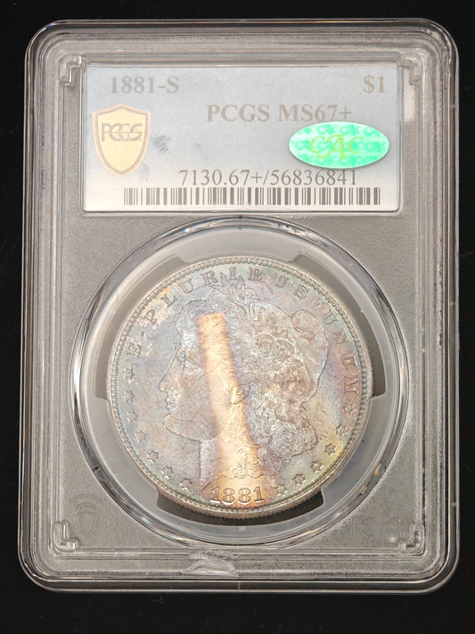 1881-S Morgan Dollar MS-67+ PCGS CAC (Beautiful Toning)