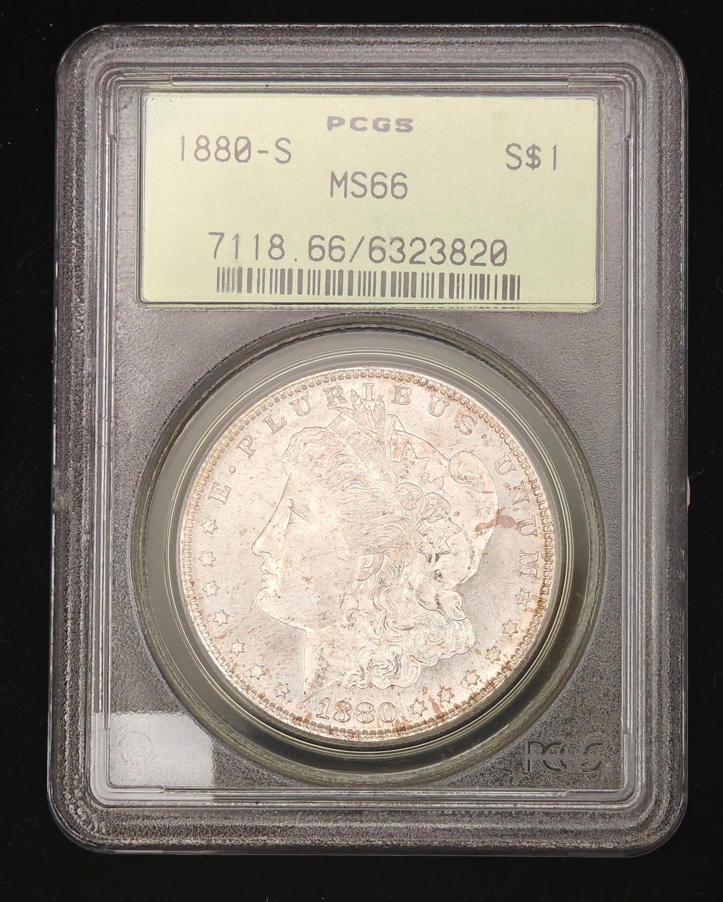 1880-S Morgan Dollar MS-66 PCGS (Beautiful Reverse Toning)