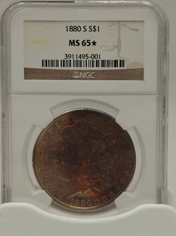 1880-S Morgan Dollar MS-65* NGC (Beautiful Toning)