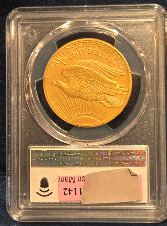 1908 $20 Gold St. Gauden's with Motto, Matte PR-65 PCGS