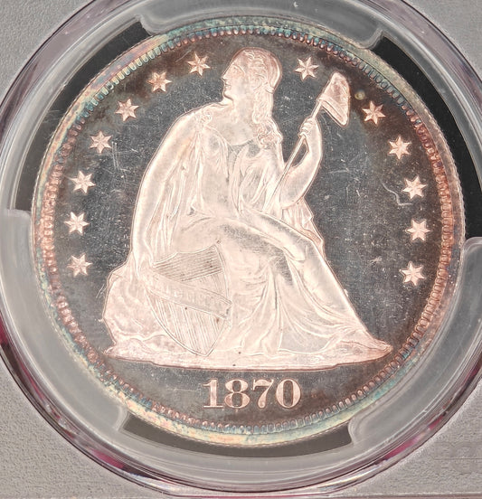1870 Liberty Seated Dollar PR-64+ Cameo PCGS CAC