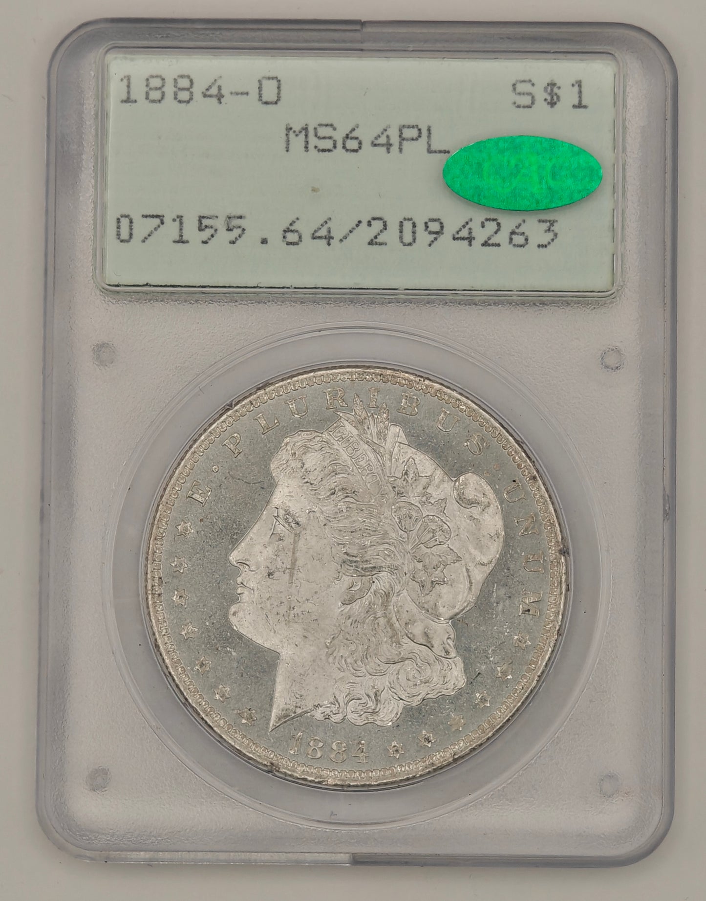 1884-O Morgan Dollar MS-64 PCGS CAC (Rattler)