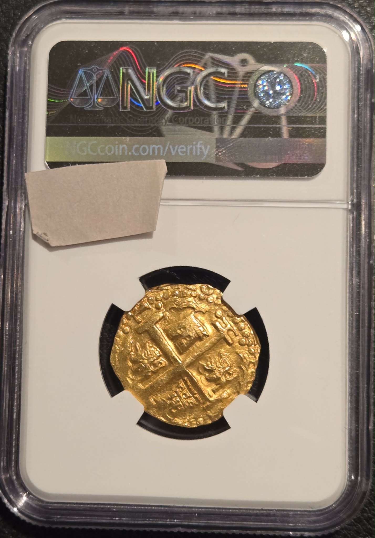 1750-L R Gold 4 Escudo Ferdinand VI (13.51 g) La Luz MS-64 NGC