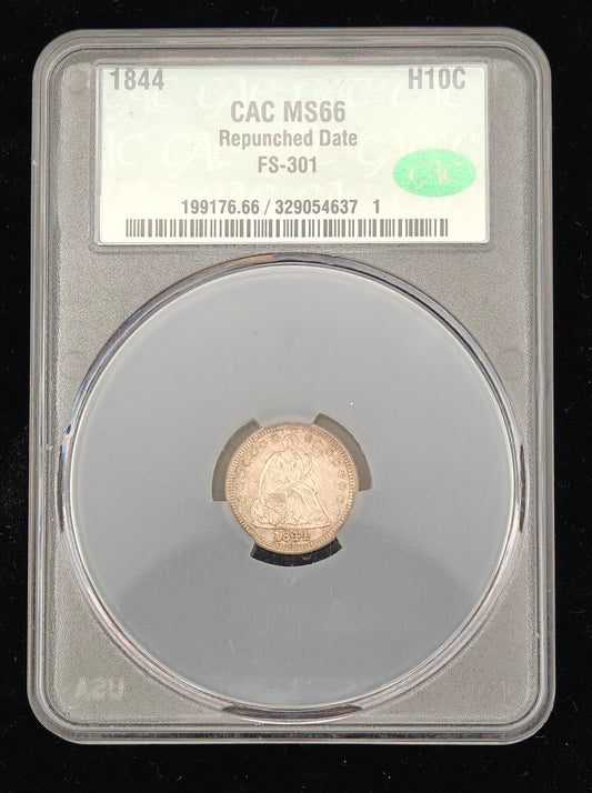 1844 Liberty Seated Half Dime MS-66 CACG