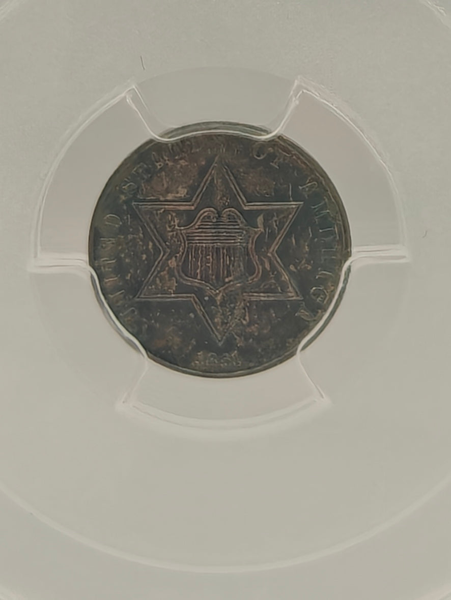 1861 Three Cent Silver MS-66 PCGS (Beautifully Toned)