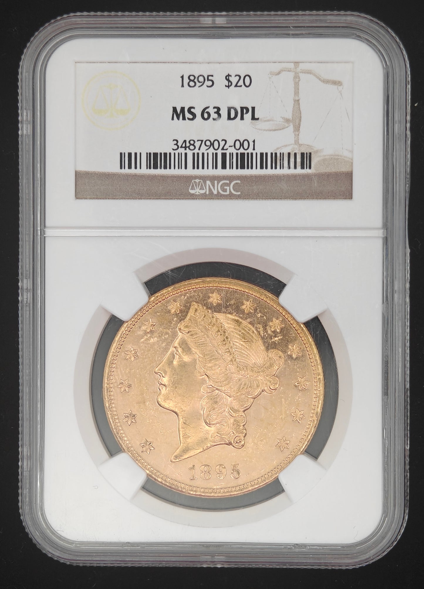 1895 $20 Gold Liberty Double Eagle MS-63 NGC (DPL)