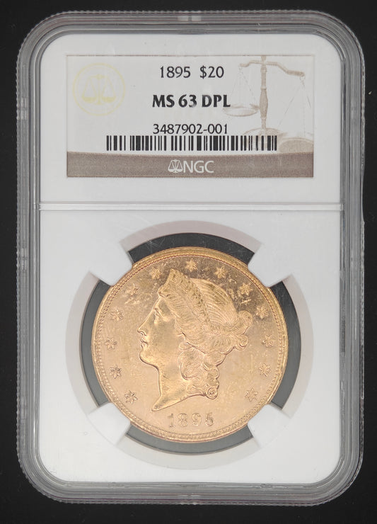 1895 $20 Gold Liberty Double Eagle MS-63 NGC (DPL)