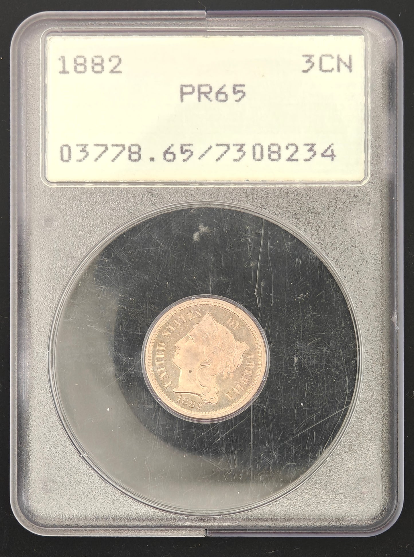 1882 Three Cent Nickel PR-65 PCGS (Rattler)