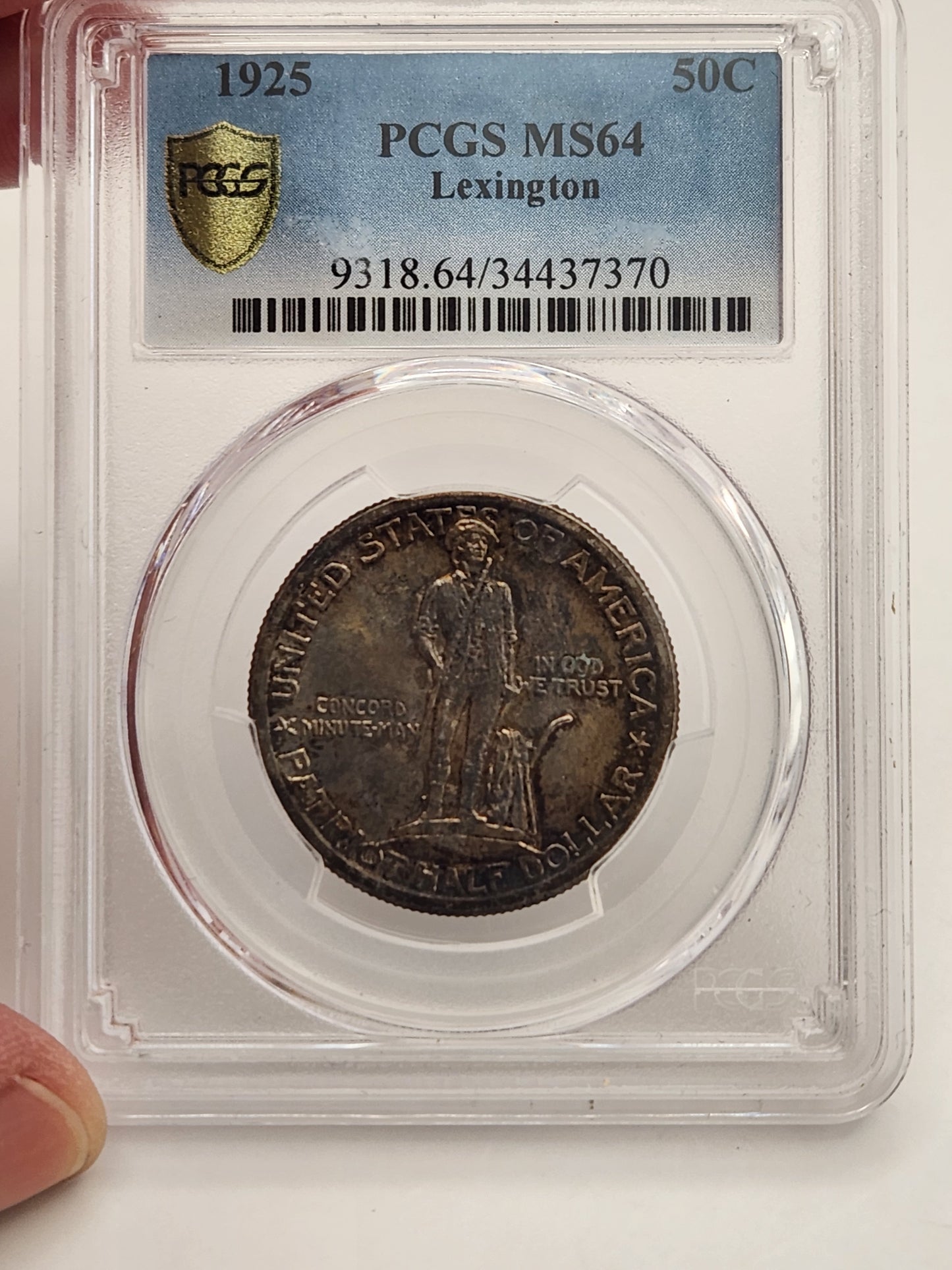 1925 Lexington Commemorative Half Dollar MS-64 PCGS (Toned)