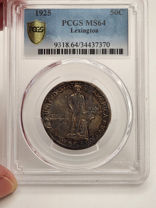 1925 Lexington Commemorative Half Dollar MS-64 PCGS (Toned)