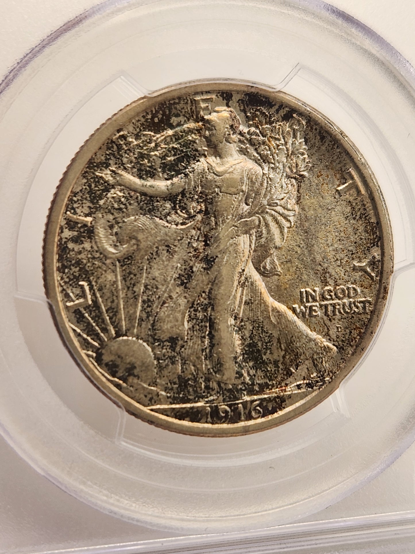 1916-D Walking Liberty Half Dollar AU-55 PCGS (Toned)