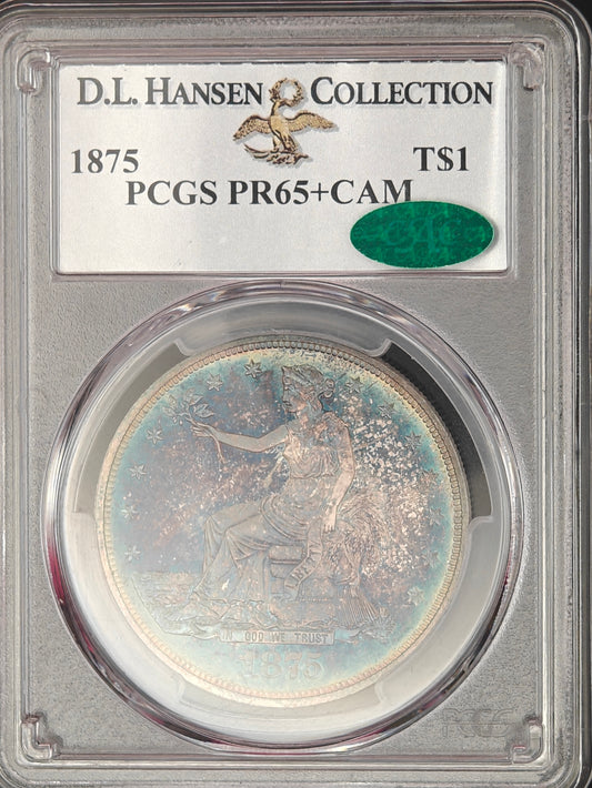 1875 Trade Dollar PR-65+ Cameo PCGS CAC
