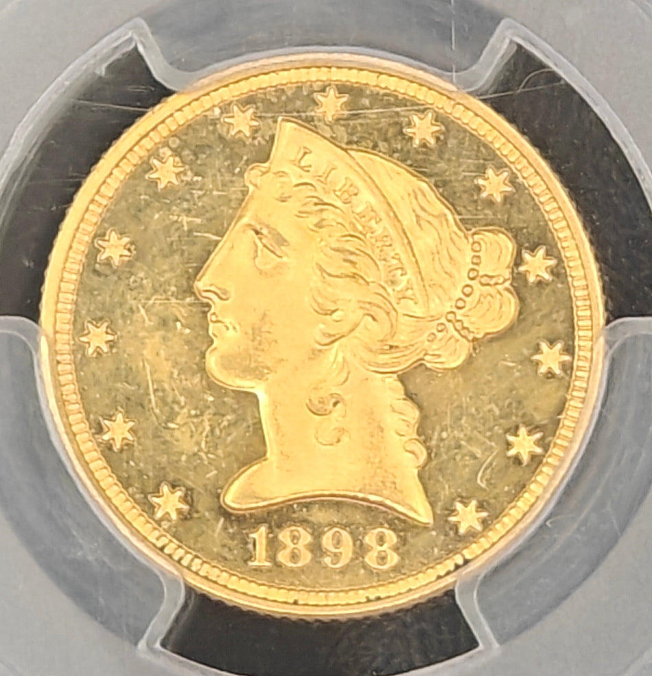 1898 $5 Gold Liberty Half Eagle PR-62 DCAM PCGS