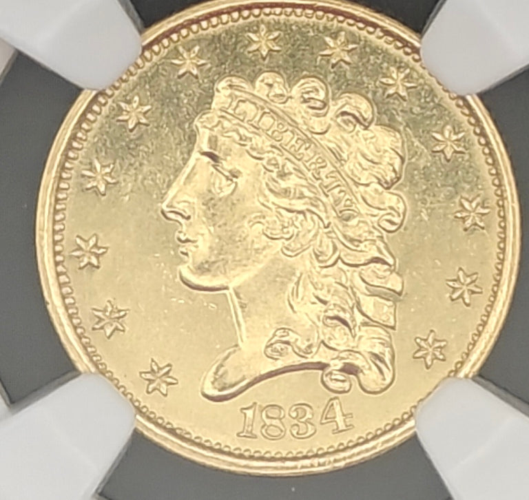 1834 Gold $2.50 Classic Head Quarter Eagle MS-64 NGC (PL)