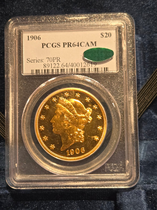 1906 $20 Gold Liberty Double Eagle PR-64 CAM PCGS CAC