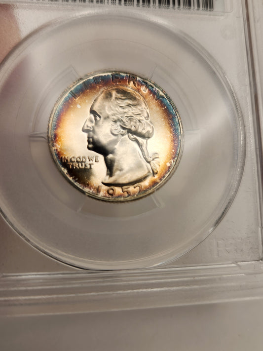 1952 Washington Quarter PR-67 PCGS (Superbird, FS-901, Beautiful Toning)