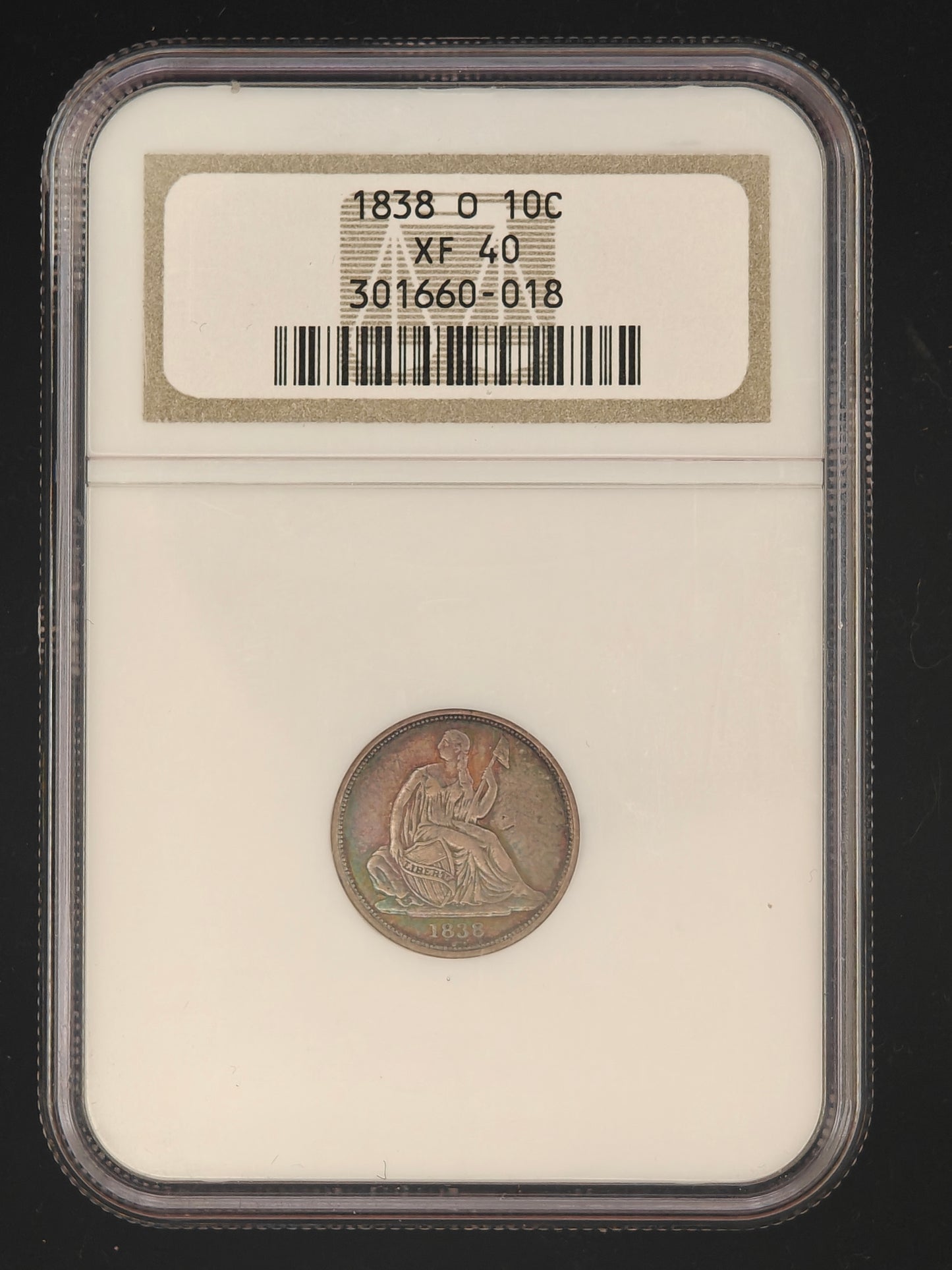 1838-O Liberty Seated Dime XF-40 NGC (No Stars)