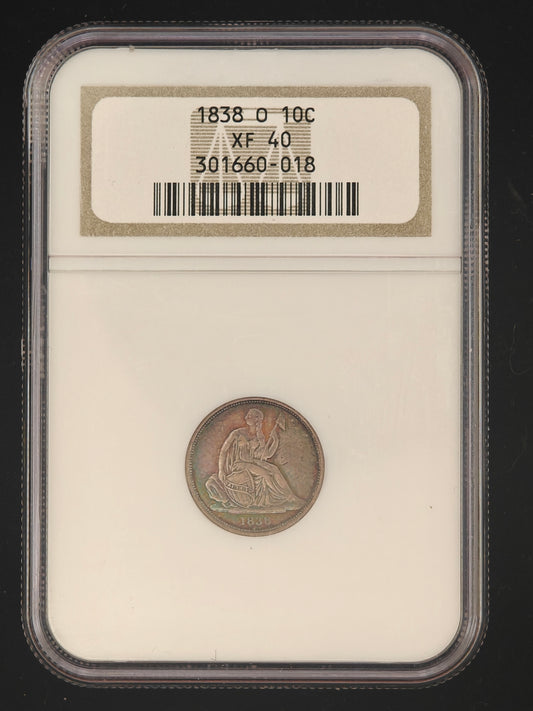 1838-O Liberty Seated Dime XF-40 NGC (No Stars)