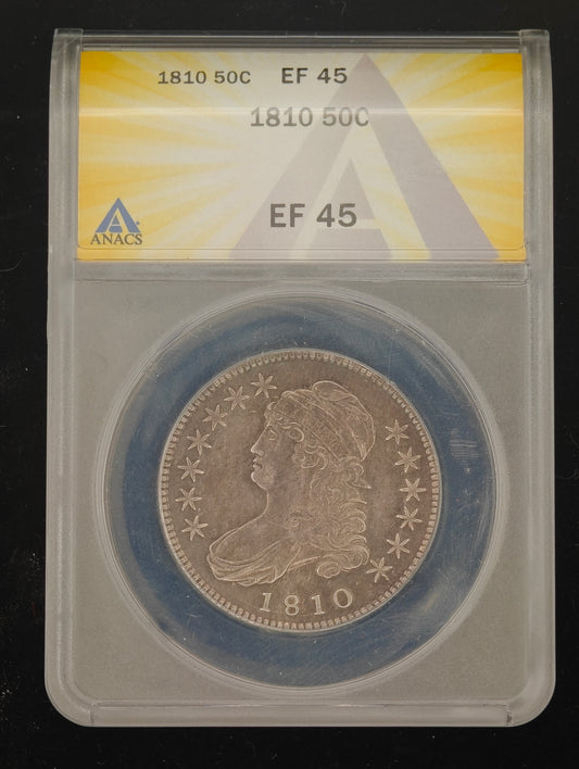 1810 Capped Bust Half Dollar XF-45 ANCS