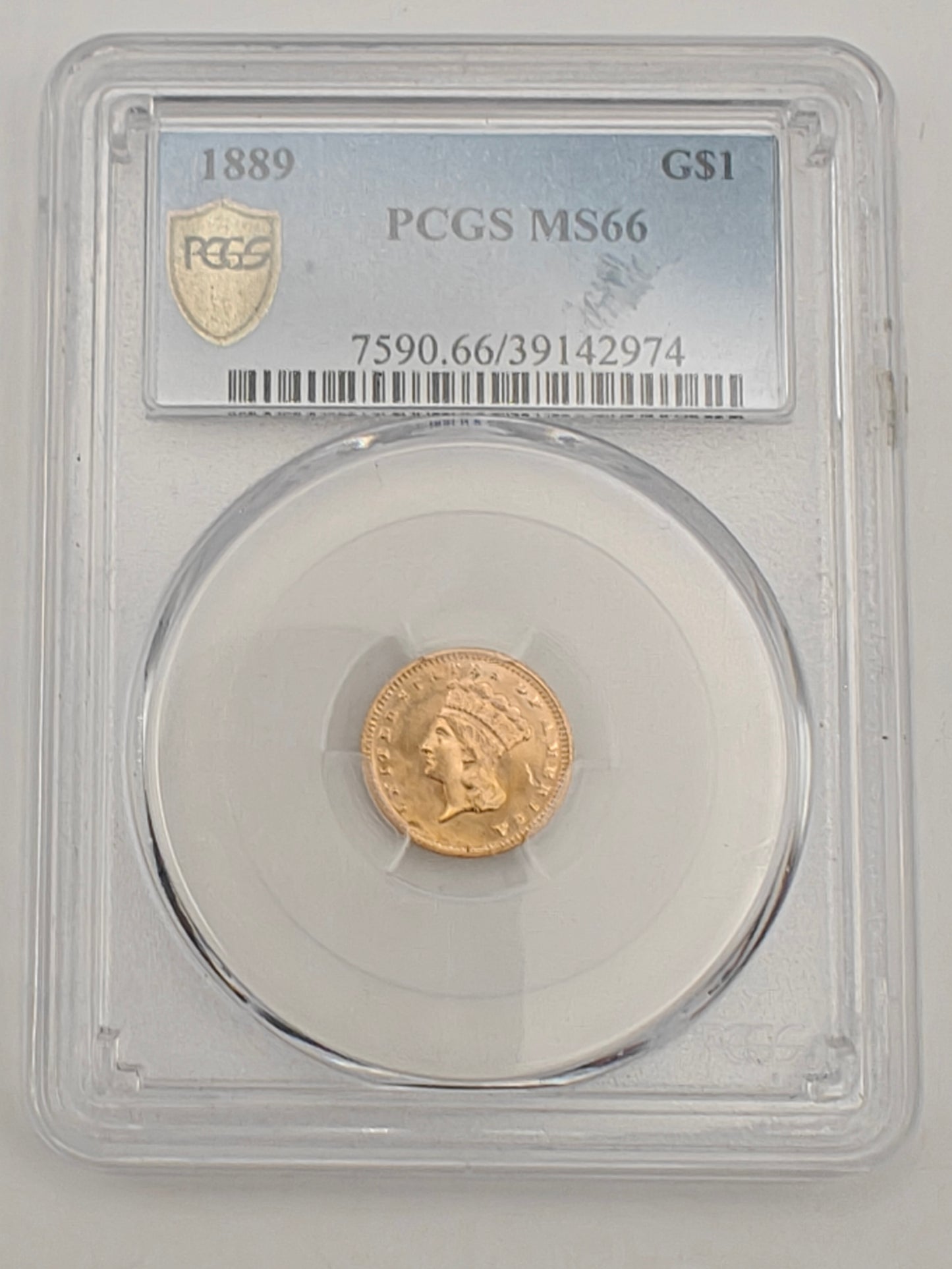 1889 $1 Indian Head Gold MS-66 PCGS