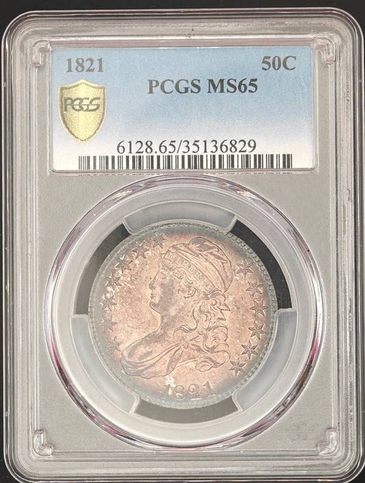 1821 Capped Bust Half Dollar MS-65 PCGS